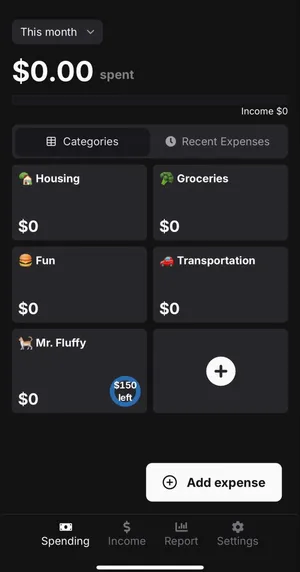 Image of main page with new category added