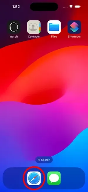 navigate to safari